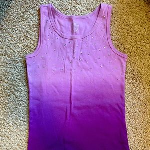 Children’s Place girl purple ombré tank with sparkle detail